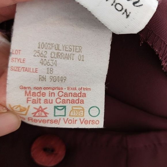 Simply French Collection Wine Color Faux Wrap Midi Maxi Skirt Women's Size 18 - Picture 9 of 10